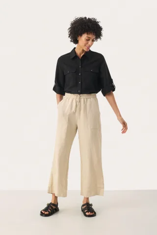 Casual Hose Easy fit White Pepper beige