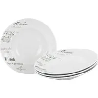 CreaTable Pastateller Europa Gustoso, Pastateller 27 cm 4-tlg, (4 St), Teller Set, Vielseitig einsetzbar, Dezente Dekoranlage