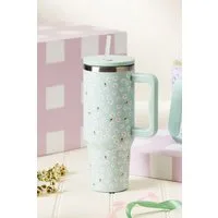 Next Trinkflasche 1,2 L Edelstahl-Wasserflasche, Blumen + Bienen