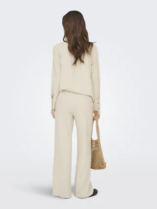 JDY - JDYSAY HW LINEN WIDE PANT WVN NOOS Oatmeal - Gr. - 32
