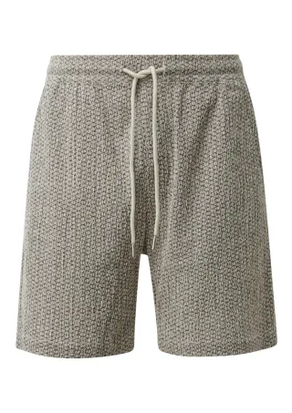 Q/S designed by - Jogger-Shorts mit Struktur beige/schwarz - Gr. - XXL