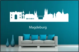Wandtattoo "Stadt Skyline Städteskyline Silhouette MAGDEBURG"