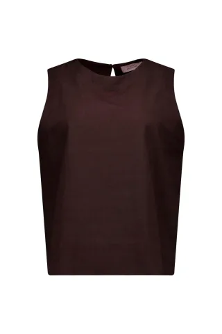 Studio Anneloes - Gilian linen top espresso - Gr. - XL