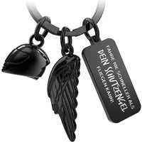 FABACH Schlüsselanhänger Motorrad mit Motorradhelm & Flügel - Glücksbringer Motorradfahrer