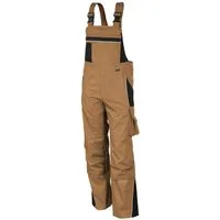 Qualitex Workwear Arbeitslatzhose strapazierfähige PROfessionals Latzhose aus faserverstätktem Gewebe (1-tlg) MG 245 g Blaumann - 15 Taschen - pflegeleichte Arbeitshose - Waschbar