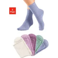 Lavana Kuschelsocken Flauschige kuschelige warme Plüsch Socken (Packung, 5-Paar) ideal als Bettsocken