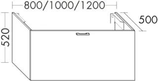 Burgbad Waschtischunterschrank Sys30 PG4 Sana 520x1000x500 Dunkelgrau Hochglanz, WUYT100F3365 WUYT100F3365