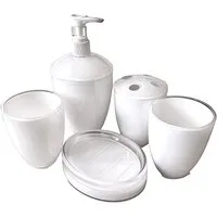 WENKO Badaccessoire-Set Wenko Bad Accessoires-Set 5 tlg. Weiß, 5 tlg.