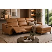 OTTO home Ecksofa LUND, Lederoptik, L-Form, 261cm, man./elektr. Relaxfunktion (USB-A), mit USB A-Anschluss bei elektrischer Variante und Kopfteilverstellung