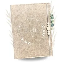 Malino Mutterpass-Hülle U-Heft Hülle und Impfpass Hülle Filz Beige für Untersuchungsheft