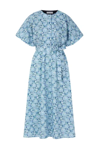 Rich & Royal - Printed Cotton Midi Dress midnight blue - Gr. - 36