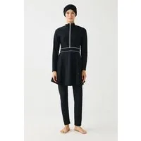 C&CITY Badeanzug Vollschutz 3-teiliges Badeanzug 6186 Schwarz