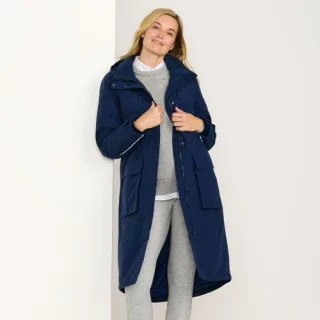 Wasserdichter Isolierter Stadion-Kapuzenmantel Squall für Damen, Damen, size: regular, Blau, Nylon, by Lands' End
