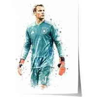 JUSTGOODMOOD Poster Deutschland Fussball Geschenkidee Aquarell Sport Wandbild Deko Print o, (1 St)