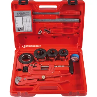Rothenberger SANIKIT mit Eckrohrzange SUPER S 1 Zoll, 10 teiliges Set - 70600