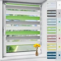 Doppelrollo rollos für Fenster ohne Bohren 130cm, OUBO, Lichtschutz, freihängend, mit Klemmträger, Klemmfix, livhtdurchlässig und verdunkelnd