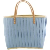 rice Freizeittasche Rice Raffia Einkaufstasche Groß Türkis Blau (1-tlg)