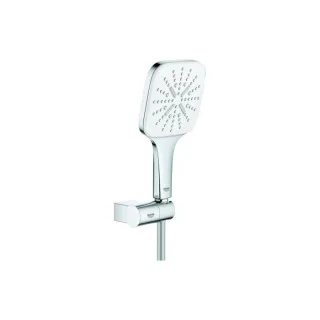 Grohe Rainshower Wandbrausehalterset 26588LS0 moon white, 3 Strahlarten, Durchflussbegrenzer 9,5 l/min