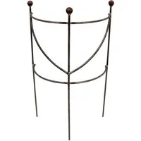 Hirsch Terracotta Rankgitter Staudenhalter halbrund H:50 B:30 T:16cm stabil massiv Edelrost, handgefertigt