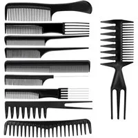 LuxusKollektion Stielkamm Hair Styling Kämme 10Pcs Profi Friseur Haar Zubehör Set Tragbar Tasche