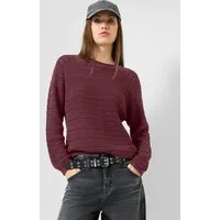 QS Longpullover Strickpullover Pullover aus Baumwollmix mit Ajourmuster