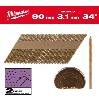 Milwaukee D-Kopf-Nägel 34° Ringschaft SC2 2.200 Stück, verzinkt - 4932492612