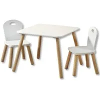 KESPER® Kindertisch Kinder-Tisch Spieltisch Spiel-Sitzgarnitur (Kinder-Sitzgruppe, 3-St), Set aus 1 Tisch und 2 Stühlen