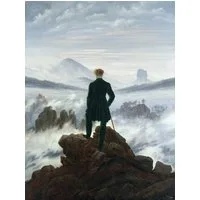 Close Up Kunstdruck C. D. Friedrich Kunstdruck Wanderer über dem Nebelmeer 60 x