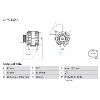 Bosch Lichtmaschine 110A Fiat Ducato Iveco Daily 0986082320