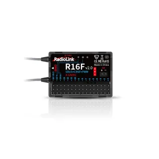 RadioLink R16F V2.0 2.4GHz 16CH Receiver Supports SBUS CRSF PWM for T16D/T12D/T8FB/T8S/RC8X/RC6GS V3/RC4GS V3 Radios