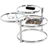 HAKU Couchtisch Sofatisch, Wohnzimmertisch (1-St), rund - aus Metall Silber - Ø/H / cm