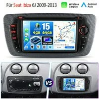 ESSGOO DAB+ 64G Android 15 Für Seat Ibiza IV 6J 2009-13 GPS Navi RDS Carplay Autoradio (RDS, 4+64GB(optional), DAB (optional), FM, AM, DAB+ (optional), Apple Carplay & Android Auto,2+64GB(optional),EQ SWC,DBA)