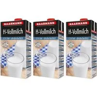 NAARMANN Milch, Naarmann H Milch 3.5 Fett Vollmilch ultrahocherhitzt 1000ml 3er Pack