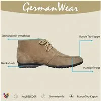 German Wear TREND HSH043 Schnürboots Desert Boots Lederschuhe Stiefeletten Schuhe aus Wildleder