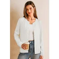 Arach&Cloz Strickjacke Damen Cardigan-Pullover Lässige Strickjacken Business-Casual-Outfit-Oberteil