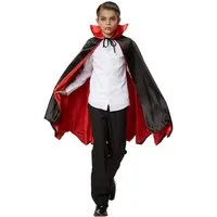 dressforfun Umhang Dracula-Cape/Vampirüberwurf, in schwarz/rot, Leichter feiner Stoff, Vervollständige das Outfit, Zweifarbiger Umhang zum Schnüren, Ärmellos