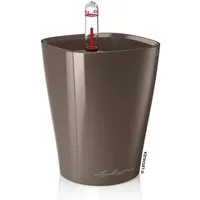 Lechuza® Blumentopf Mini Deltini - taupe hochglanz AIO Komplettset