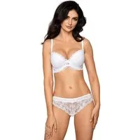 Róza Lingerie Push-up-BH Push-Up BH Gerta weiß + Spitze Bügel Blumenmuster (einzeln, 1-tlg)