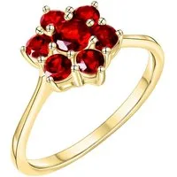 Fascination by Ellen K. Fingerring Gold 585 mit 7 echten Granat-Steinen
