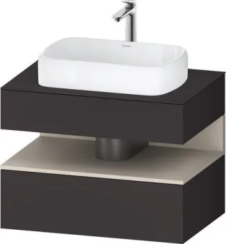 Duravit Qatego Konsolenwaschtischunterbau wandhängend Graphit Supermatt 800x550x600 mm - QA473008380 QA4730083800000