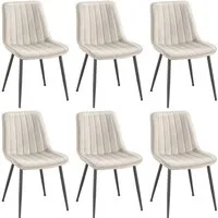 SONGMICS Esszimmerstuhl Stuhlset – Polsterstühle, Moderner Küchenstuhl. Samt (6 St), Küchenstuhl, Samt,Polsterstuhl, bis 120 kg, ERGONOMISCHES DESIGN