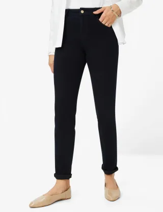 Brax Damen Röhrenjeans Style SHAKIRA CLEAN BLUE BLACK, denim dunkelblau, Gr. 34