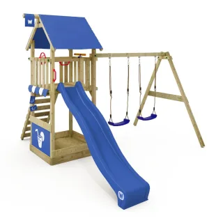 Klettergerüst Smart Shelter - Großer Spielturm mit Sandkasten und Wellenrutsche für den Garten - Stabiler Outdoor Kletterturm Kinderspielplatz Wickey