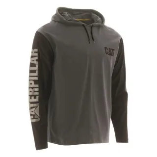 CAT 1510425 Herren Baumwoll Kapuzenlangarmshirt Dunkelgrau