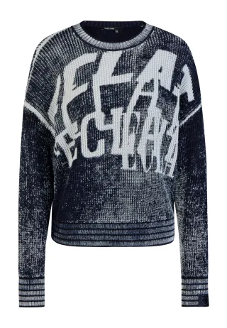Marc Aurel - Pullover mit sportivem Druck navy - Gr. - 40