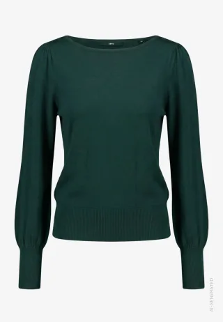 zero - Feinstrickpullover mit U-Boot Ausschnitt Green Forest - Gr. - 36