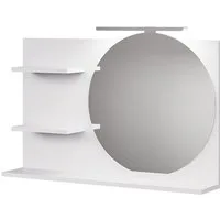 Vicco Badezimmerspiegelschrank Avena, Weiß, 80 x 50 cm mit 3 offenen Fächern (1-St)
