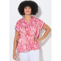 Angel of Style Longbluse Bluse Relaxed Fit Satin Alloverdruck überschnitten