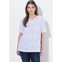 Ulla Popken T-Shirt T-Shirt Biesen A-Linie V-Ausschnitt Halbarm