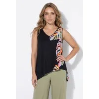 Angel of Style Longtop Longtop A-Linie halb mit Blätter-Muster Zipfelsaum